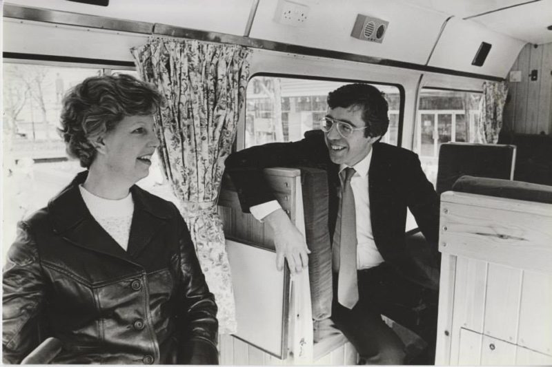 Sylvia Liddle (now Roe Lee ward Councillor) campaigning with Jack Straw on King William Street in the 1980s (courtesy of Lancashire Telegraph