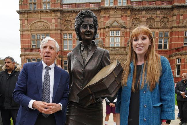 Jack Straw, Former Blackburn MP and Angela Rayner, Deputy Leader of the Labour Party with the Barbara Castle Statue